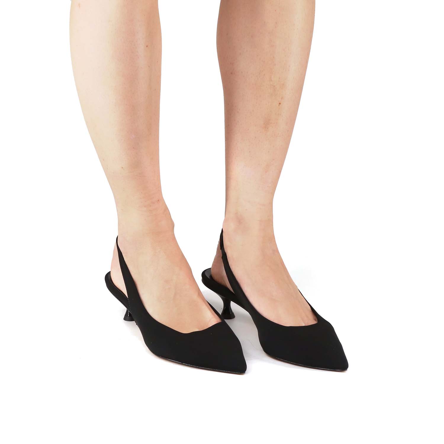 Club Style Chanel Tacco Basso Lycra Nero